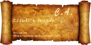 Czibók Anikó névjegykártya