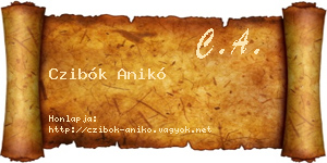 Czibók Anikó névjegykártya